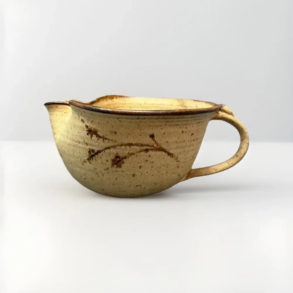 Handmade Studio Pottery Creamer Signed Stoneware Rustic Glaze